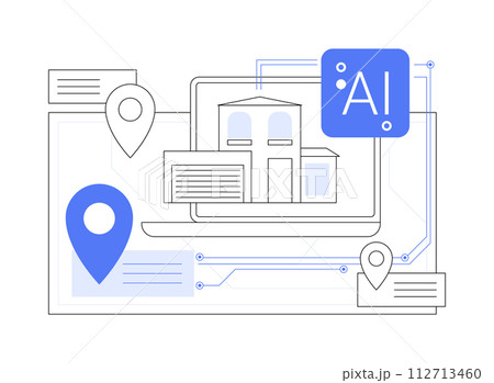 AI-Driven Property Sourcing abstract concept vector illustration. 112713460