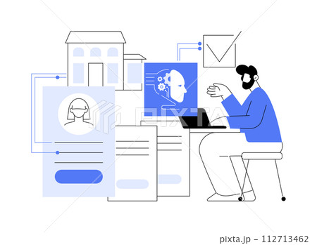 AI-Powered Tenant Screening abstract concept vector illustration. 112713462