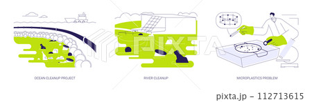Plastic clean up abstract concept vector illustrations. 112713615