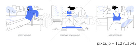 Fitness training isolated cartoon vector illustrations se 112713645