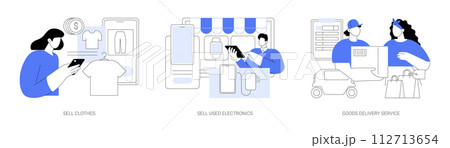 Online flea market isolated cartoon vector illustrations se Online flea market isolated cartoon vector illustrations se 112713654