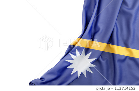 Flag of Nauru with empty space on the left. Isolated. 3D Rendering 112714152