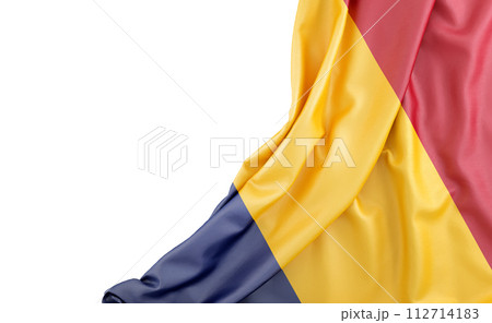 Flag of Chad with empty space on the left. Isolated. 3D Rendering Flag of Chad with empty space on the left. Isolated. 3D Rendering 112714183