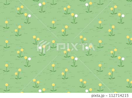 原っぱ　パターン　たんぽぽ 112714215
