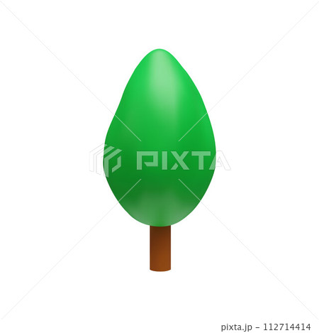 Cartoon green tree. 3D vector illustration 112714414