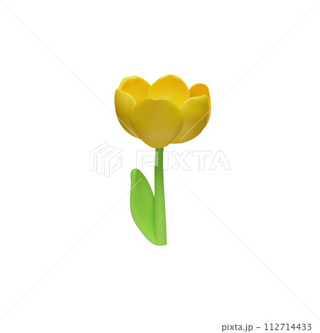 3D Yellow tulip. Vector illustration 3D Yellow tulip. Vector illustration 112714433