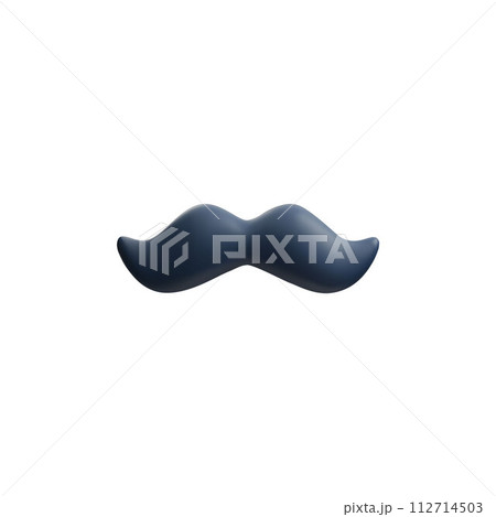 Vector 3D false mustache in black on a white background Vector 3D false mustache in black on a white background 112714503