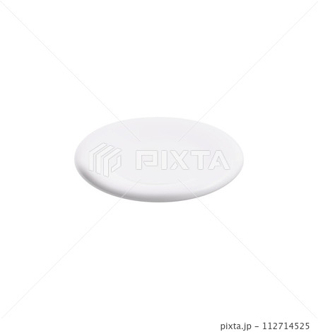 White 3D plate template ideal for cooking on isolated background. 112714525