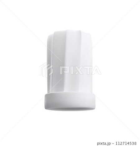 White chef hat 3D style vector icon, professional headwear of kitchen uniform, volume high cook's or baker cap isolated 112714538