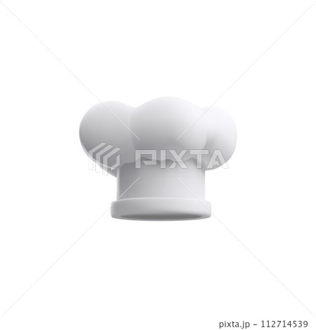 3D vector chef hat icon, design on a pure white background 112714539