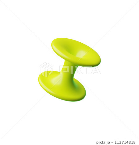 Geometric 3D vector element in brutalist style on isolated background. 112714819