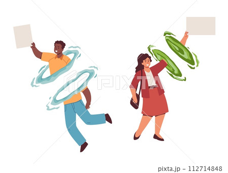 Young people using portals or teleports to deliver letters 112714848