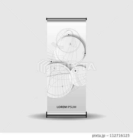 Abstract circle design template. Dots and lines 112716125
