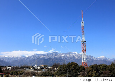 春のサービスエリアの風景 山梨県 春のサービスエリアの風景 山梨県 112716653
