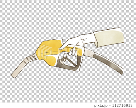 ガソリンを給油する手の動作 112716915