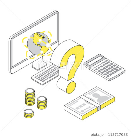 インターネット回線の料金シミュレーションのイラスト 112717088