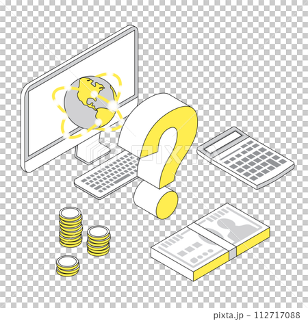インターネット回線の料金シミュレーションのイラスト 112717088