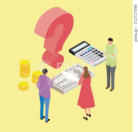 料金シミュレーションで悩む人々 112717096