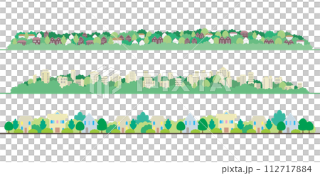 Banner of cityscape illustration. Seasonal cityscape illustration. Banner of cityscape illustration. Seasonal cityscape illustration. 112717884