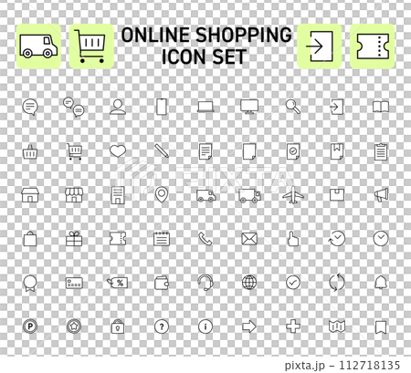 online shopping icon set online shopping icon set 112718135