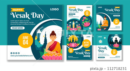 Vesak Day Social Media Post Flat Cartoon Hand Drawn Templates Background Illustration Vesak Day Social Media Post Flat Cartoon Hand Drawn Templates Background Illustration 112718231