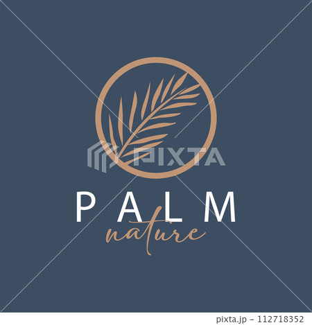 Palm Leaf Logo Design Vector Simple Minimalist Symbol Illustration Template Palm Leaf Logo Design Vector Simple Minimalist Symbol Illustration Template 112718352