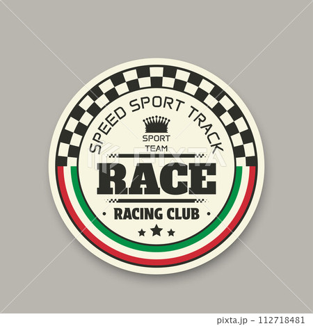 Yellow Italy race circle emblem 112718481
