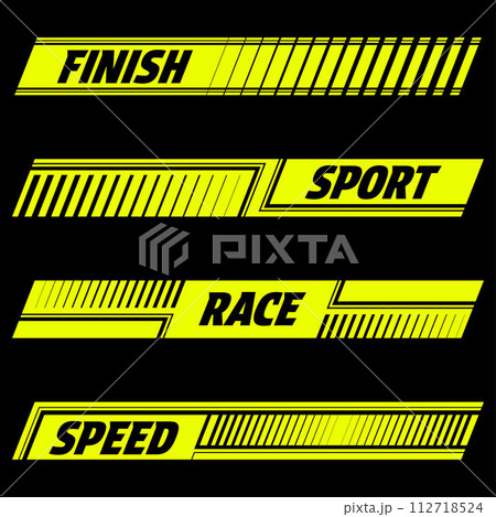 Text green sport decals set Text green sport decals set 112718524