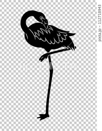 hand drawn flamingo silhouette material hand drawn flamingo silhouette material 112718943