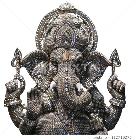 ガネーシャ　銅像風　イラスト 112719270