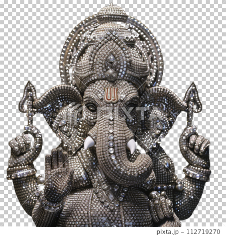 ガネーシャ　銅像風　イラスト 112719270