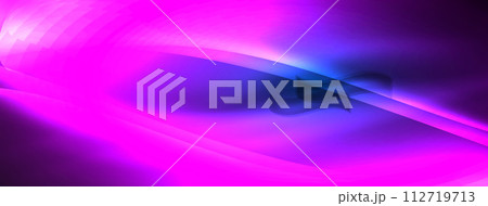 Neon light glowing waves and lines background set for wallpaper, business card, cover, poster, banner, brochure, header, website Neon light glowing waves and lines background set for wallpaper, business card, cover, poster, banner, brochure, header, website 112719713