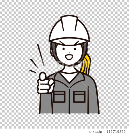 Illustration material of the upper body of a Japanese female office worker working at a construction site conducting safety checks Illustration material of the upper body of a Japanese female office worker working at a construction site conducting safety checks 112719822