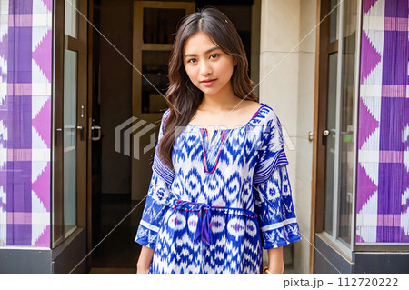 asian woman standing in front of the door asian woman standing in front of the door 112720222