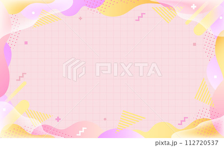 メンフィスとグラデーション 背景 ピンク カラフル メンフィスとグラデーション 背景 ピンク カラフル 112720537