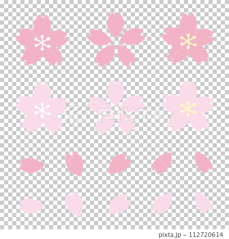 シンプルな桜と花びら 112720614