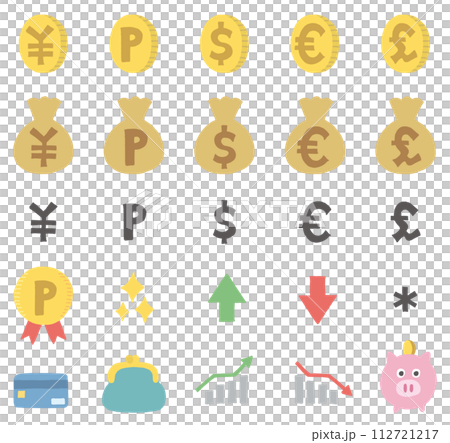 マネー関連のアイコン風イラスト(上り矢印緑色) マネー関連のアイコン風イラスト(上り矢印緑色) 112721217