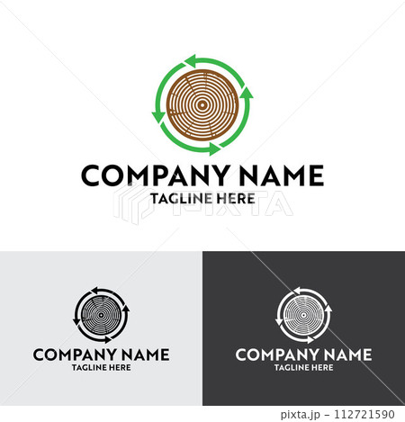 This is a Wood Recycling Logo design template with vector illustration. This is a Wood Recycling Logo design template with vector illustration. 112721590