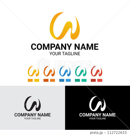W letter creative abstract logo design 112722633