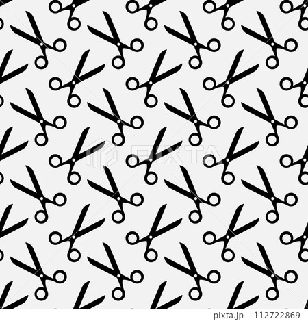 Scissors icon seamless pattern. Cutting Scissors Vector Art Illustration. Scissors icon seamless pattern. Cutting Scissors Vector Art Illustration. 112722869