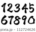 Numbers 数字 勢いのある筆文字 112724626