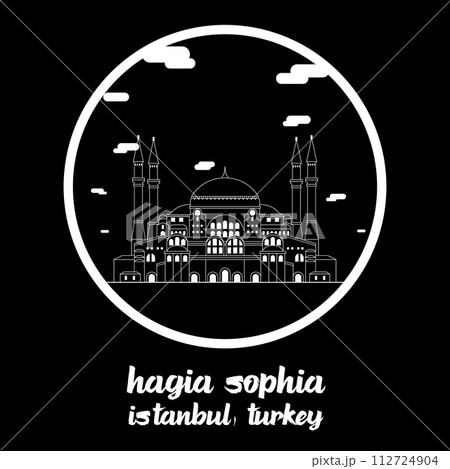 Circle Icon Hagia Sophia. Vector illustration 112724904