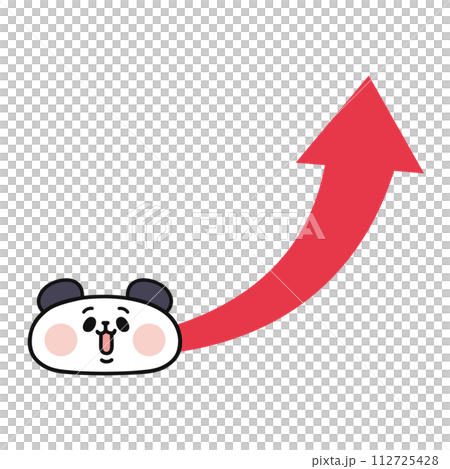 Cute panda rising arrow Cute panda rising arrow 112725428
