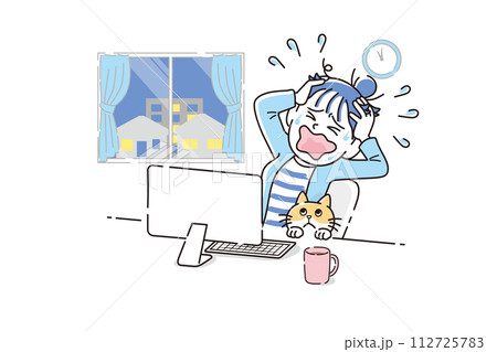 困っている在宅ワーカー 112725783