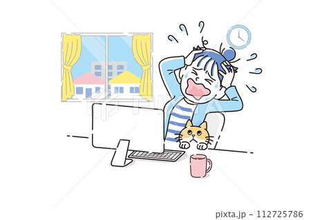 困っている在宅ワーカー 112725786