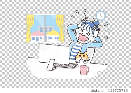 困っている在宅ワーカー 112725786