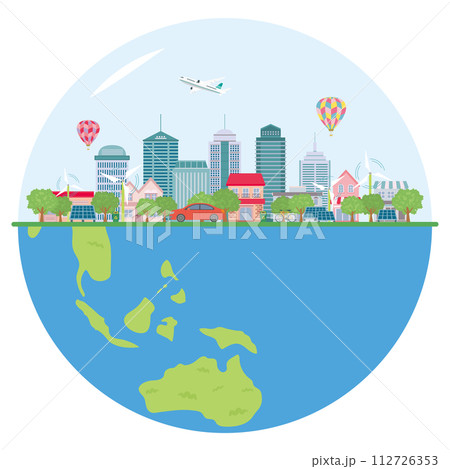 エコな地球の街並み エコな地球の街並み 112726353