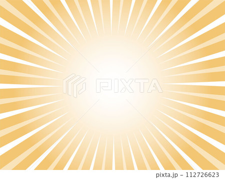 明るく爽やかで楽しいイメージの集中線背景素材_オレンジ色 112726623