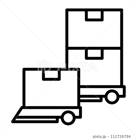 無人搬送ロボット(AGV)が荷物の運搬の作業をしています。 112726784