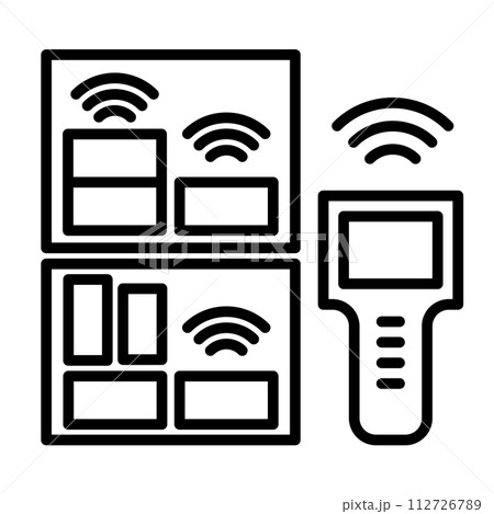 RFIDを箱の外側から内側のタグを読み取っています。 RFIDを箱の外側から内側のタグを読み取っています。 112726789